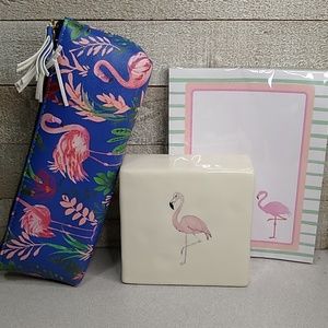 Flamingo Gift Set | Rae Dunn Paperweight